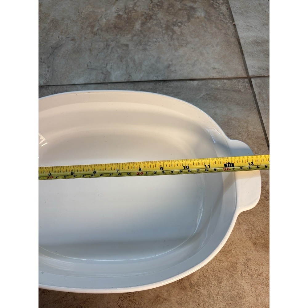 CorningWare French White 4 Qt Oval Casserole &Glass Pyrex Lid F-14-B Baking Dish - Picture 5 of 8
